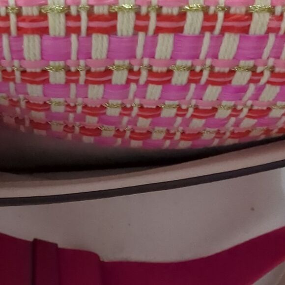 NWT Kate Spade Pink Raffia Crossbody - Picture 4 of 8
